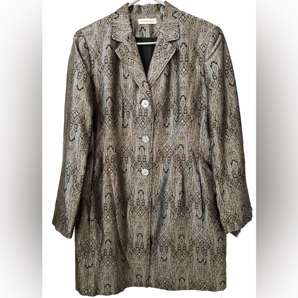 Amanda Smith Jacket Lightweight Size 16 White Bla… - image 1